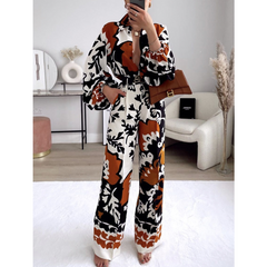 Casual Printed Shirt and Pants/Shorts Two Piece Set Flaxmaker