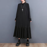Winter Loose Split Joint Long Sweatshirt Midi Dress