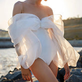 One Shoulder Long Sleeves One Piece Swimsuit