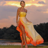 Gradient Print One Piece Swimsuit And Sarong (Shipped on Dec 26th)