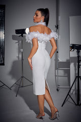 Sexy Bandeau Feathers Dress