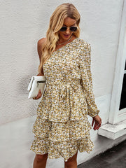 Bohemia A-Line Floral One-Shoulder Dress