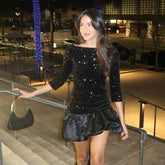 Sequin Backless Party Mini Dress