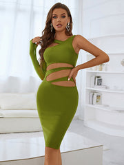 Casual Wrap Irregular Clipping Backless Solid Dress