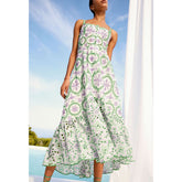 Sling Embroidery Midi Dress