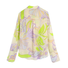 Flaxmaker Vintage Single-breasted Printed Shirt and Bottom