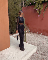 Fashion Sequin Tassel Party Two Piece Set