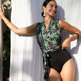 Halter Printed One Piece Swimsuit