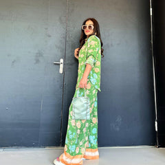 Floral Printed Shirt and Pants Set