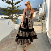 Bohemia Backless Halter Maxi Dress