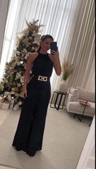 Off Shoulder Halter Jumpsuit