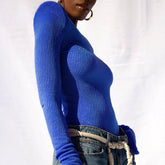 Shoulder Pads Knitted Elastic Tee