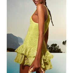 Ruffle Cutout Sling Mini Dress
