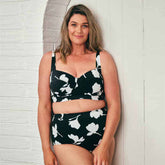 Plus Size Printed High Waist Bikini Swimsuit