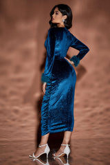 Feather Irregular Long-sleeved Dress