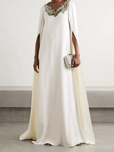 Embroidered V-neck Maxi Dresses