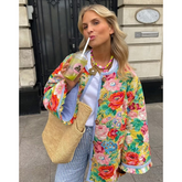 Blossom Printed Ruffle Cotton Coat