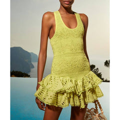 Ruffle Cutout Sling Mini Dress