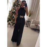 Off Shoulder Halter Jumpsuit