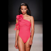 Refined Asymmetrical Oblique Shoulder One Piece Swimsuit(Shipped on Jan 13th)