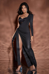 Sexy Slit Lace Up Dress Two Piece Set