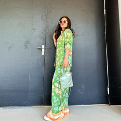 Floral Printed Shirt and Pants Set