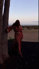 Autumn Fashion Retro Printed Kink Two Piece Set