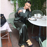 Solid Color Green Shirt and Pants Set