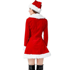 Adult Christmas Costume Red Santa Claus New Year Party Outfit Fancy Dress