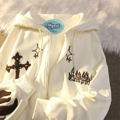 Gothic Street Embroidered Hoodie
