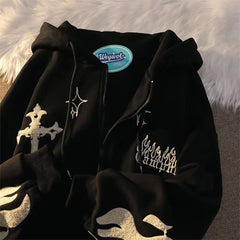 Gothic Street Embroidered Hoodie