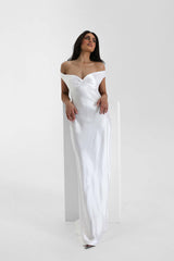 Fishtail High-End Satin Temperament Off-Shoulder Dress