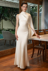 Satin Evening Gown French Maxi Dress