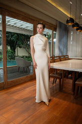 Satin Evening Gown French Maxi Dress