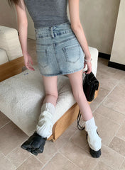 Denim Bodycon Y2k Streetwear Fashion Mini A Line Skirt