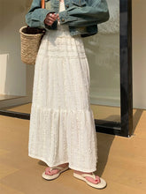 Solid Ruffle Hem Women's Chic Maxi A Line Skirt