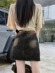 Y2k Summer Short Denim A line Mini Skirt