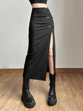 Split Black Casual All Match Hot Street Women's Skirt