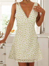 Vintage Floral Print A Line Casual Tank Beach Mini Dresses