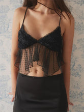 Camisole Sleeveless Strap V neck Backless Flowers Dots Patchwork Summer Mini Vest Party Clubwear Crop Top