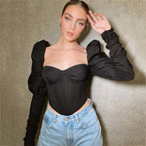 Puff Sleeve Slim Blouse