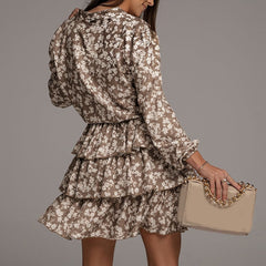 Elegant Floral Print Beach Dress