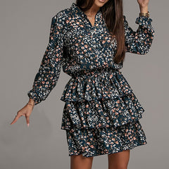 Elegant Floral Print Beach Dress