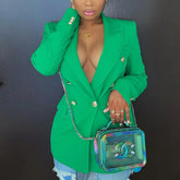 Elegant Green Red Blazer