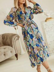 Elegant V Neck Boho Beach Dress