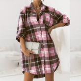 Retro Casual Plaid Blouse