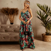 Floral Print Suspenders Bohemia Dresses