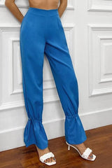 High Waist Drawstring Stacked Pants