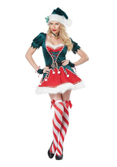 Christmas Tree Santa Helper Elf Xmas outfit Gift Festival Carnival Cosplay Costume Christmas Party dress