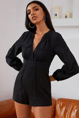 Lantern Neck Sleeve Romper